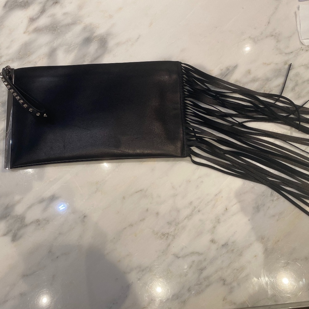 BARBARA BUI Paris leather fringe clutch